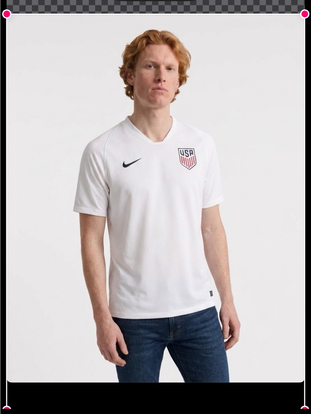 Nike white soccer  Shirt with black Swoosh, XL, NWT